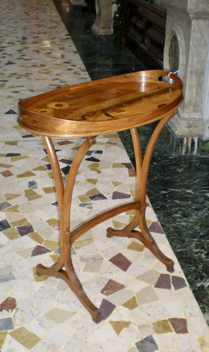 Souci de plaire- Tavolino parlante art nouveau Gallé-photo-2