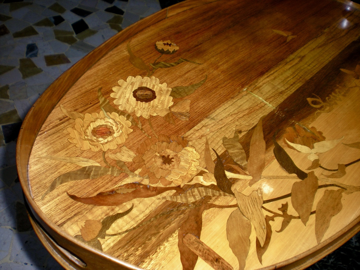 Souci de plaire- Tavolino parlante art nouveau Gallé-photo-3