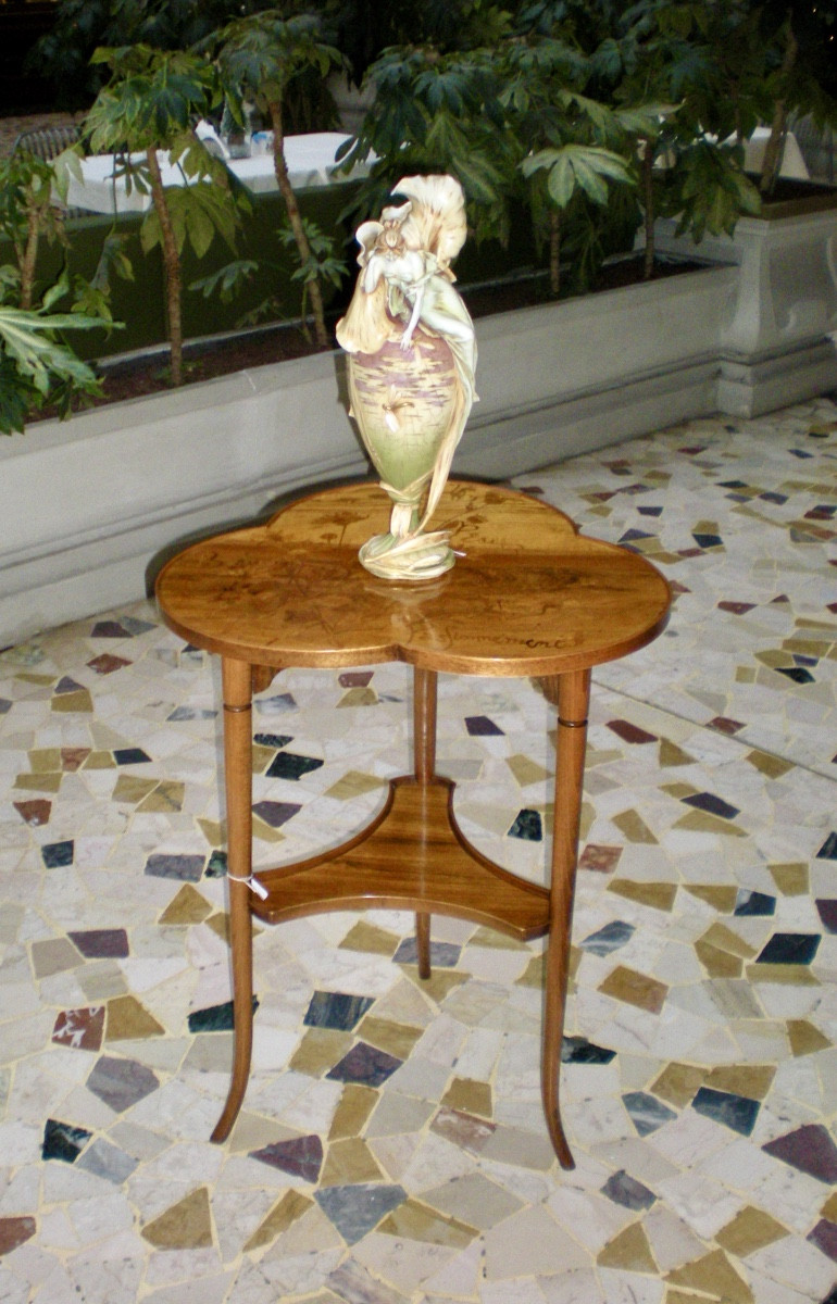 Beaucoup peu passionnement- Gueridon art nouveau Gallé-photo-3