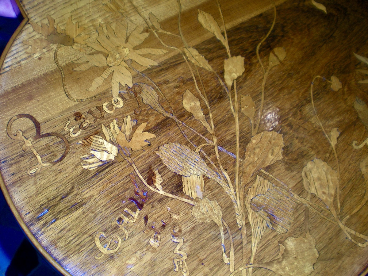 Beaucoup peu passionnement- Gueridon art nouveau Gallé-photo-3