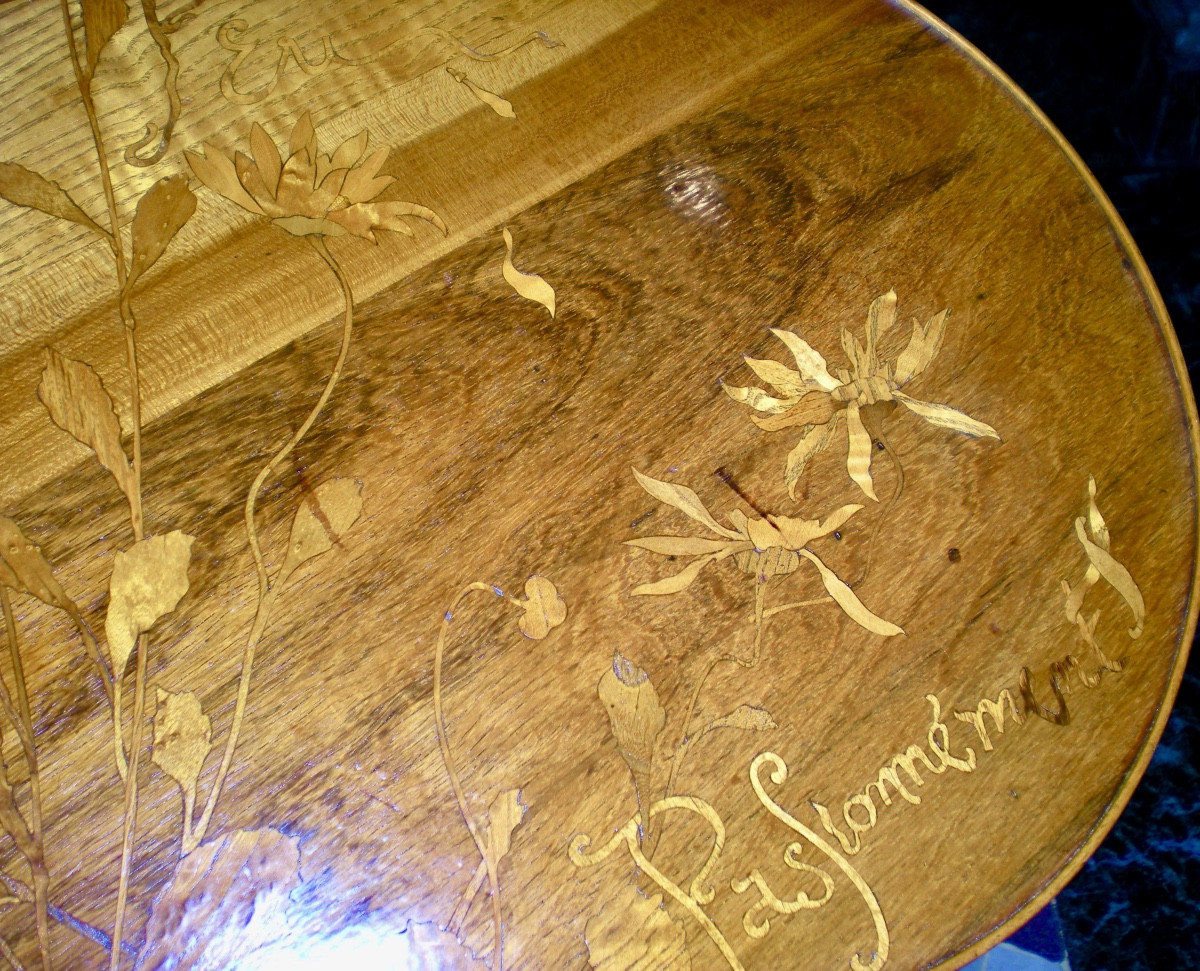 Beaucoup peu passionnement- Gueridon art nouveau Gallé-photo-4