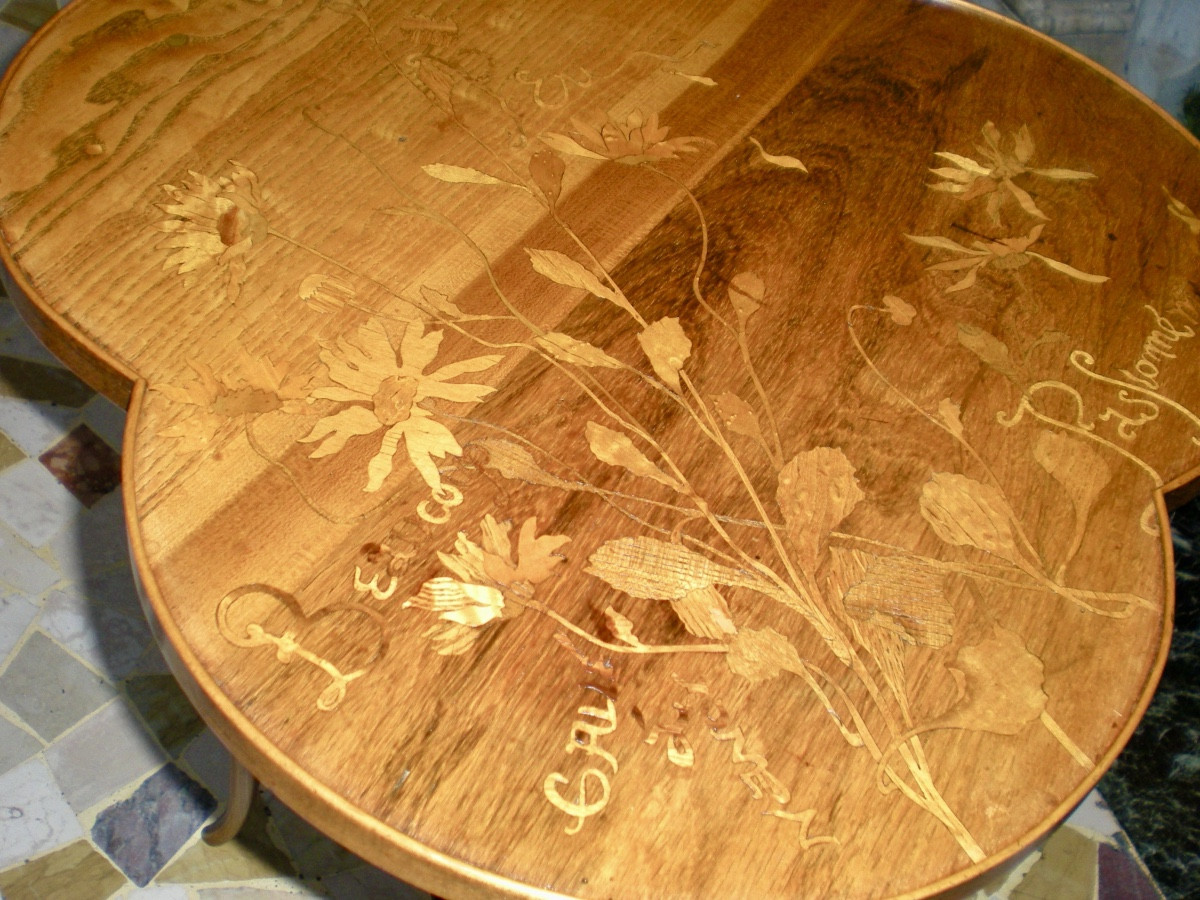 Beaucoup peu passionnement- Gueridon art nouveau Gallé-photo-5