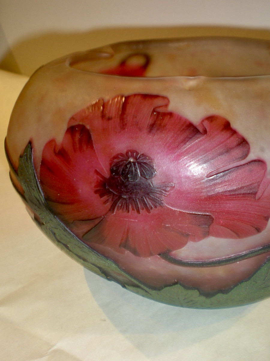 Papaveri- Coppa art nouveau Daum Nancy-photo-4