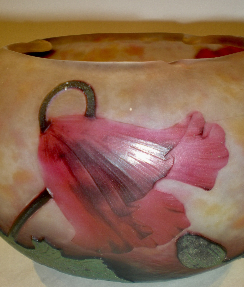 Papaveri- Coppa art nouveau Daum Nancy-photo-1