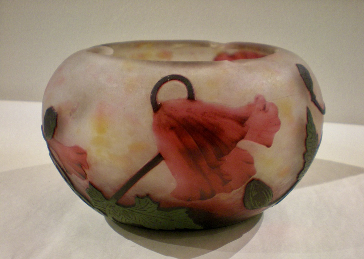 Papaveri- Coppa art nouveau Daum Nancy-photo-3