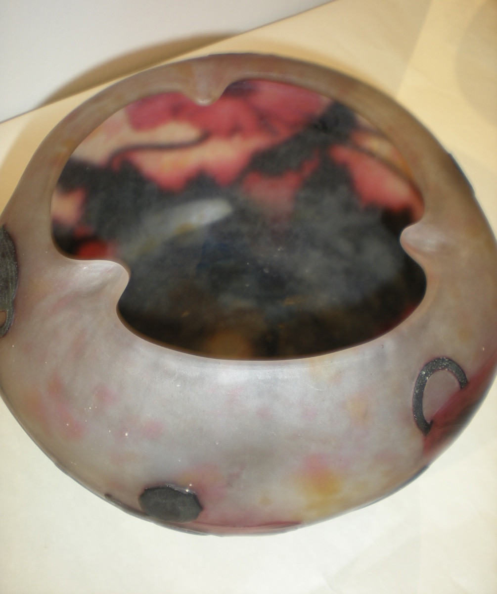 Papaveri- Coppa art nouveau Daum Nancy-photo-4