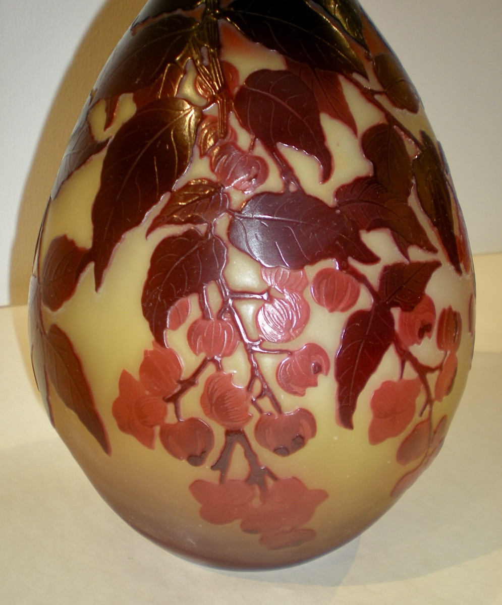 Alchechengi- Vaso art nouveau Gallé-photo-1