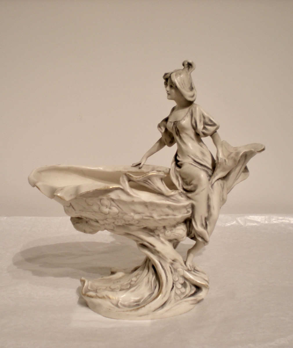 Calla- Vide poches/scultura art nouveau Royal Dux-photo-3