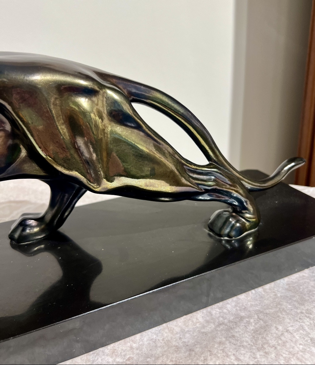 Pantera- Scultura art déco-photo-4