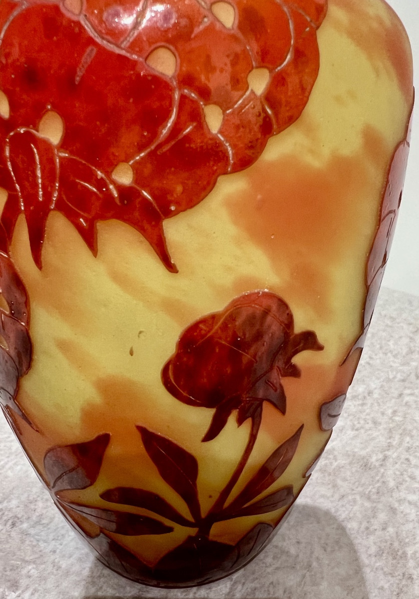 Pivoines- Vaso art déco Le Verre Français-photo-3