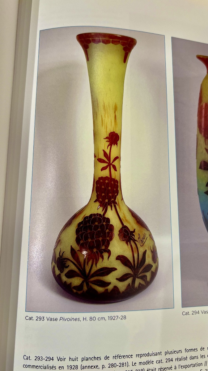 Pivoines- Vaso art déco Le Verre Français-photo-2