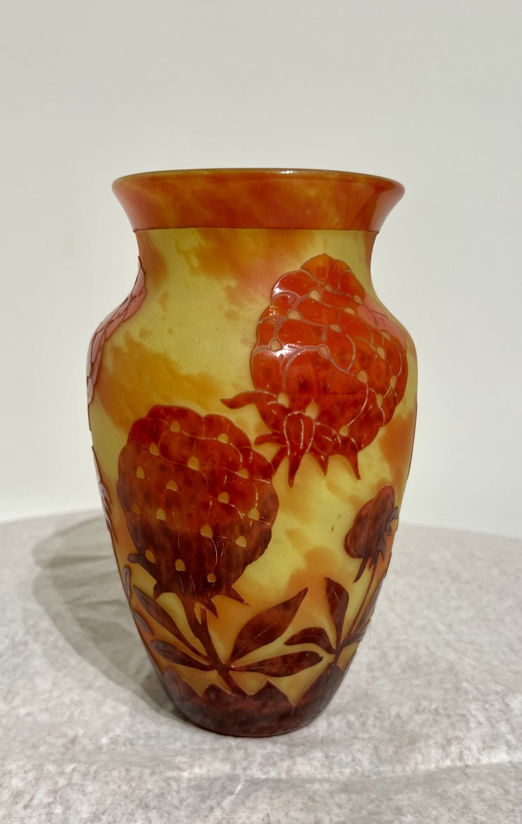 Pivoines- Vaso art déco Le Verre Français