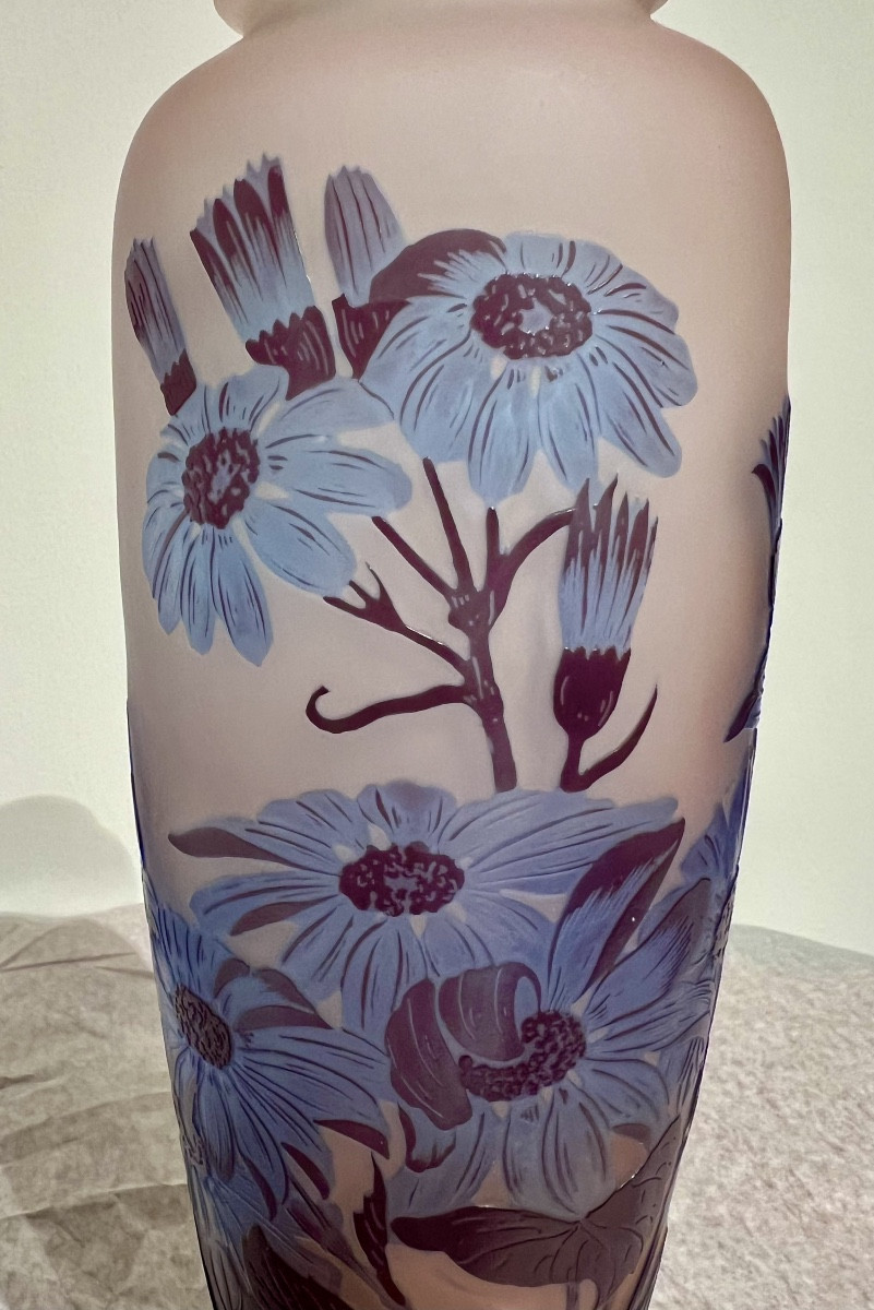 Cineraria- Vaso art nouveau Gallé-photo-3