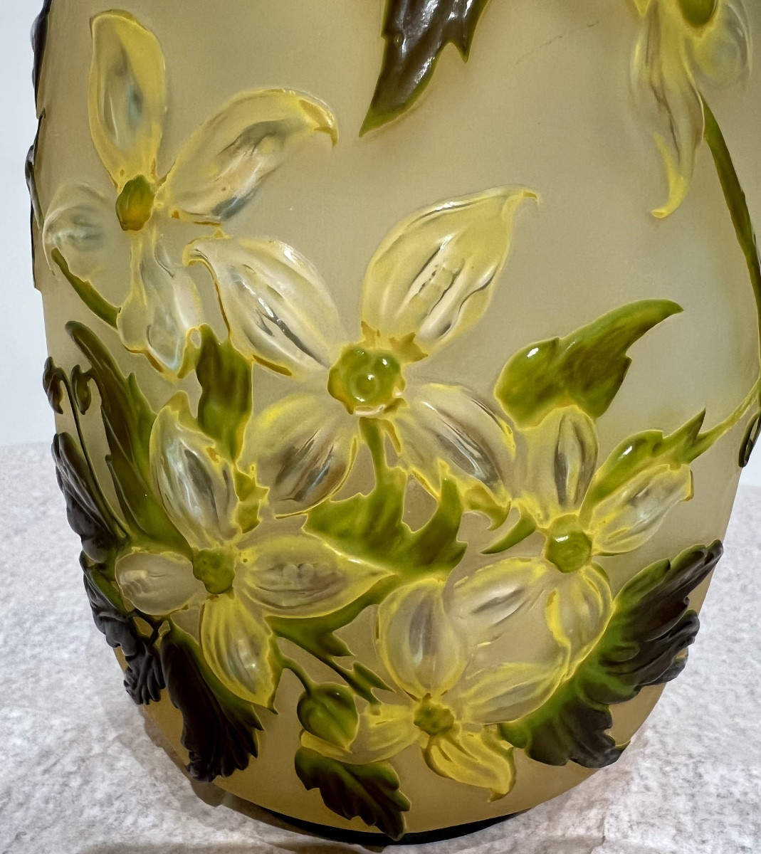 Clematide- Vaso Gallé soufflé-photo-2