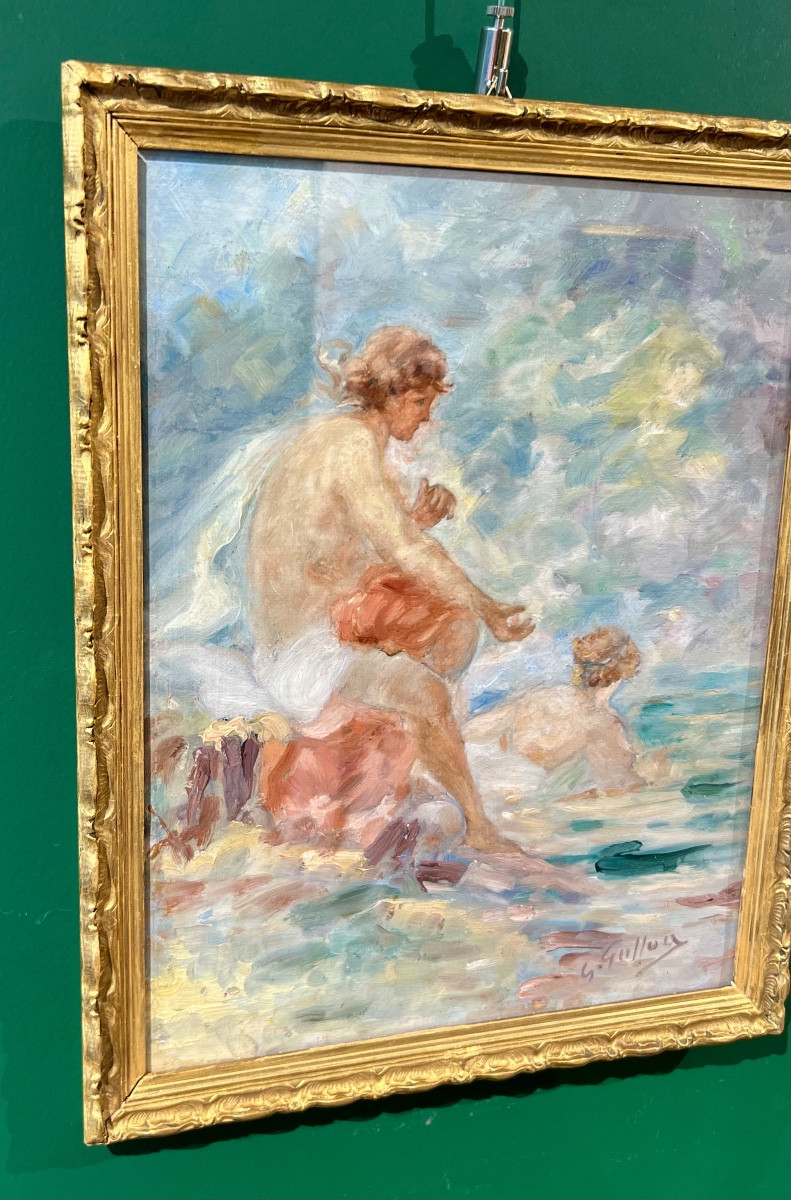 Bagnanti- Dipinto art nouveau Gabriel Griffon-photo-2