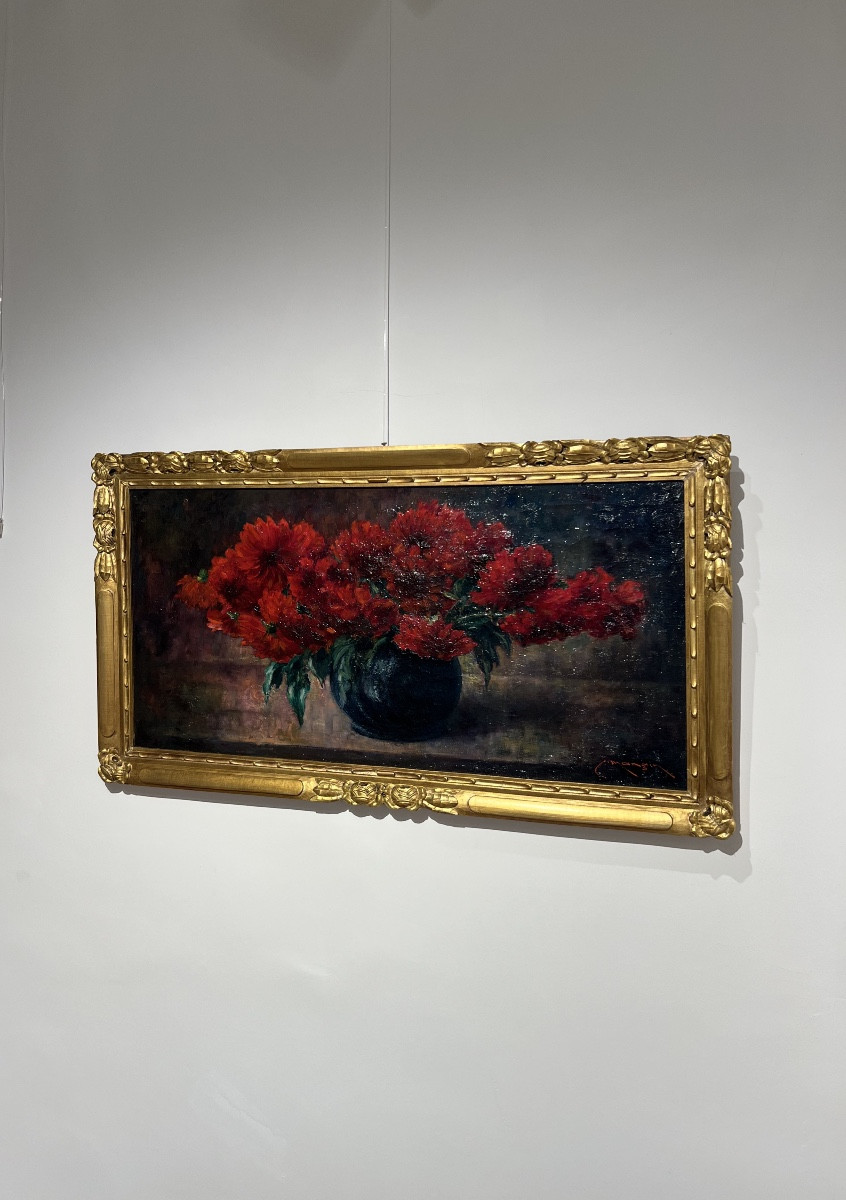 Peonie- Dipinto art nouveau Charles Mangin-photo-2