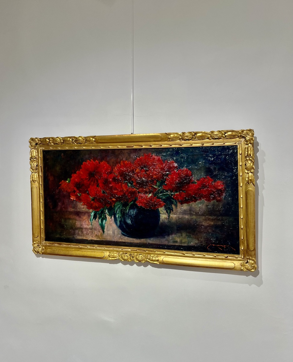 Peonie- Dipinto art nouveau Charles Mangin-photo-4