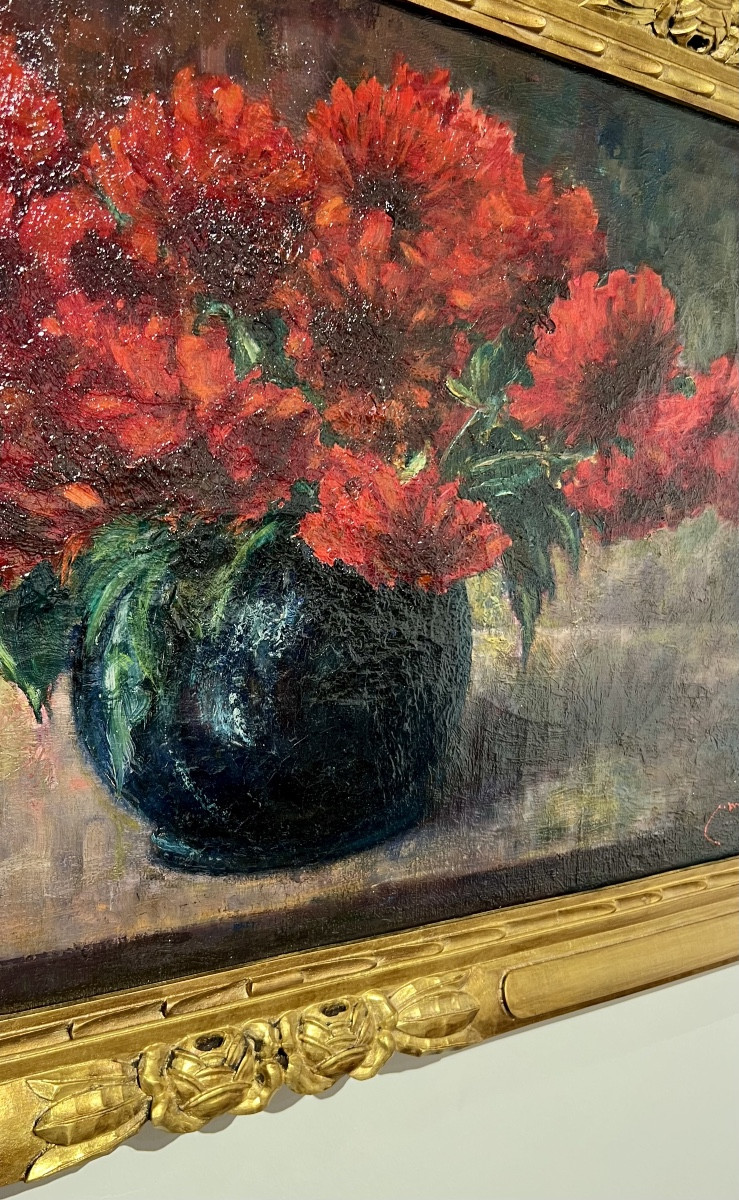 Peonie- Dipinto art nouveau Charles Mangin-photo-1