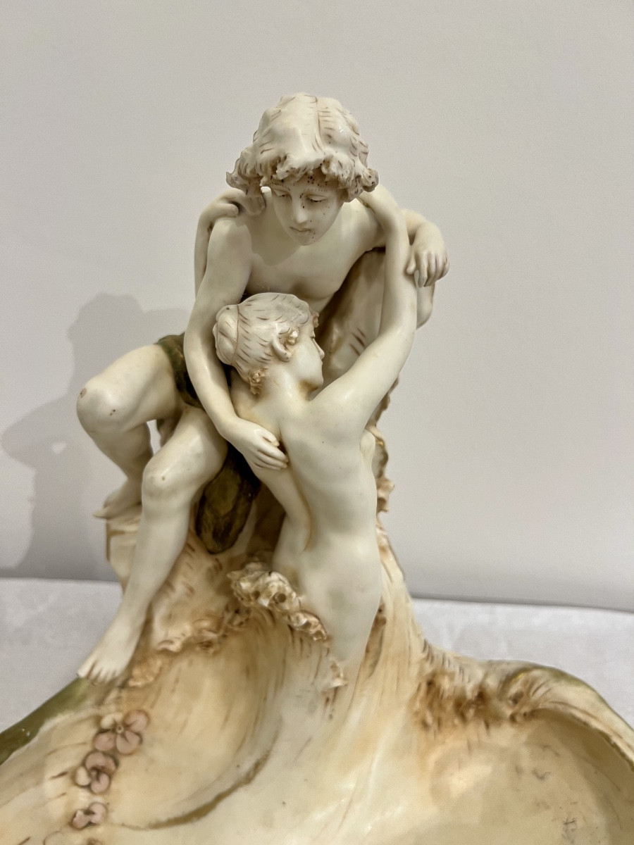 Gli amanti- Vide poches/scultura art nouveau Royal Dux-photo-3