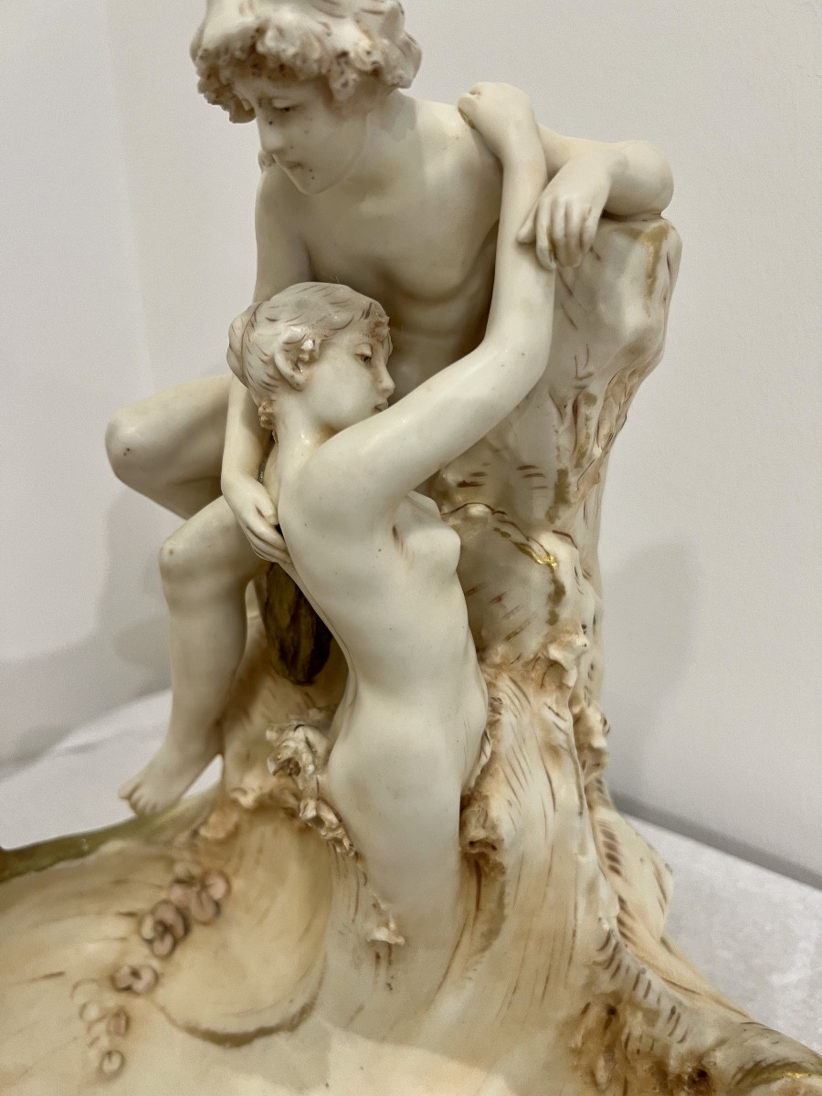 Gli amanti- Vide poches/scultura art nouveau Royal Dux-photo-4