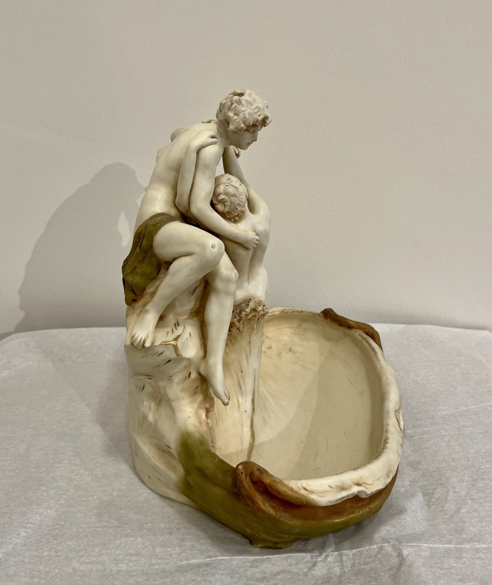 Gli amanti- Vide poches/scultura art nouveau Royal Dux-photo-3