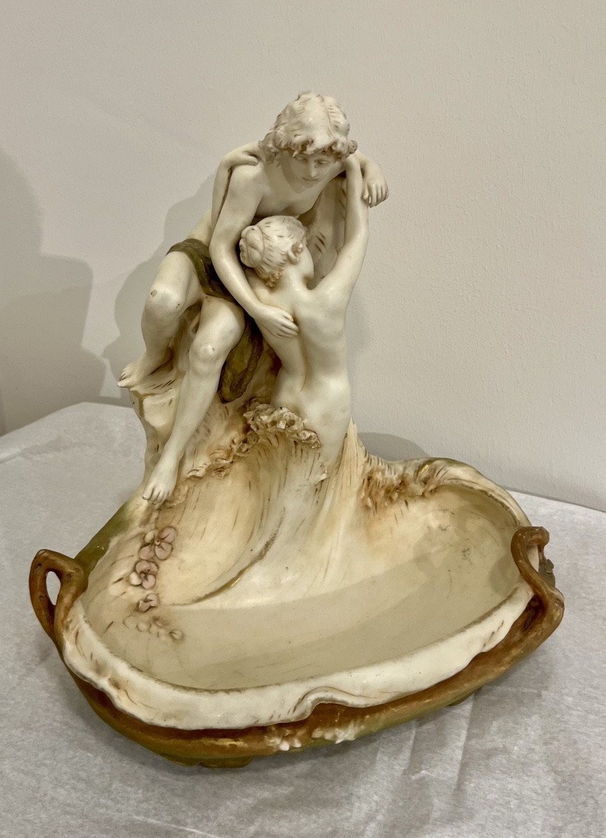 Gli amanti- Vide poches/scultura art nouveau Royal Dux-photo-5