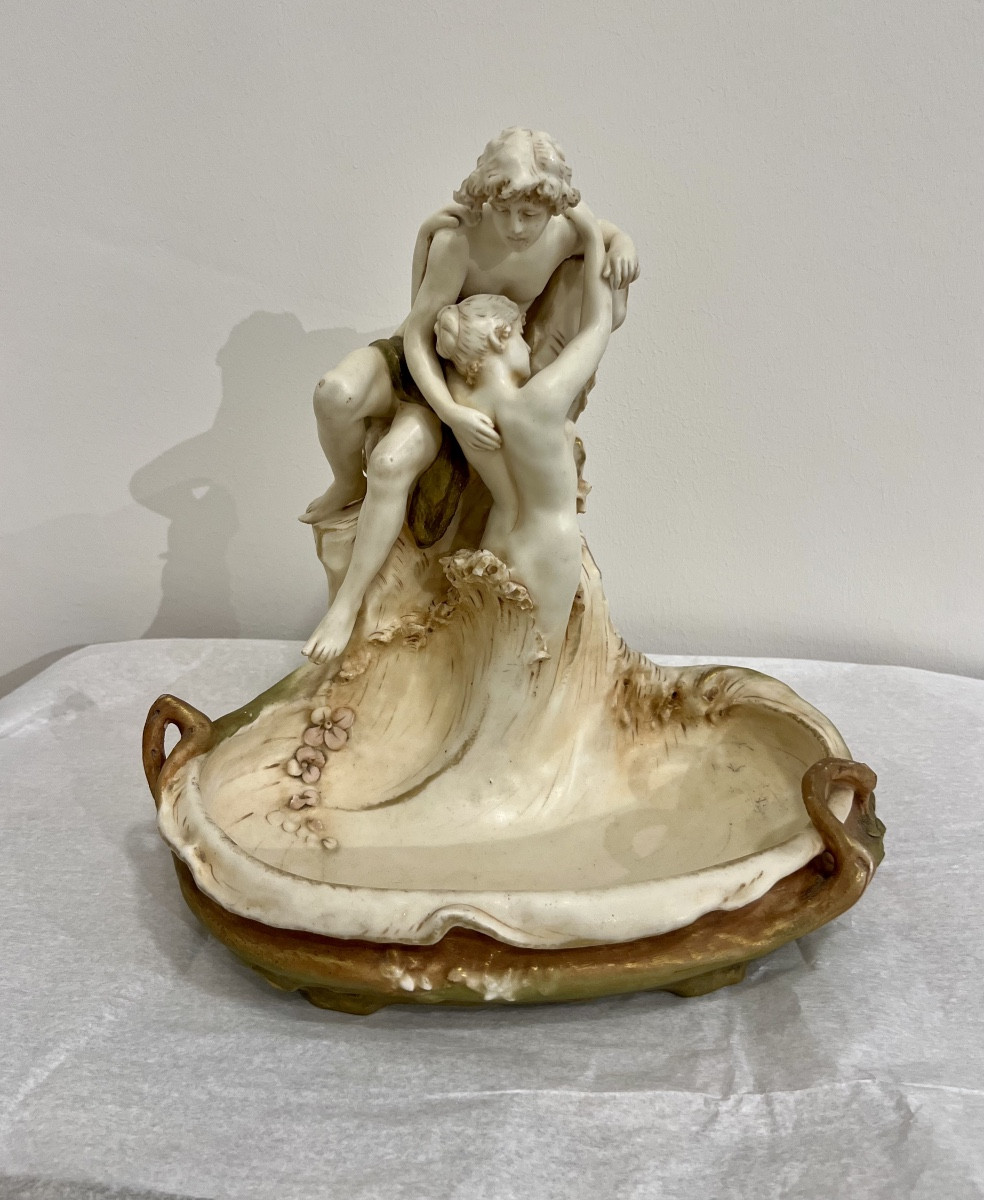 Gli amanti- Vide poches/scultura art nouveau Royal Dux