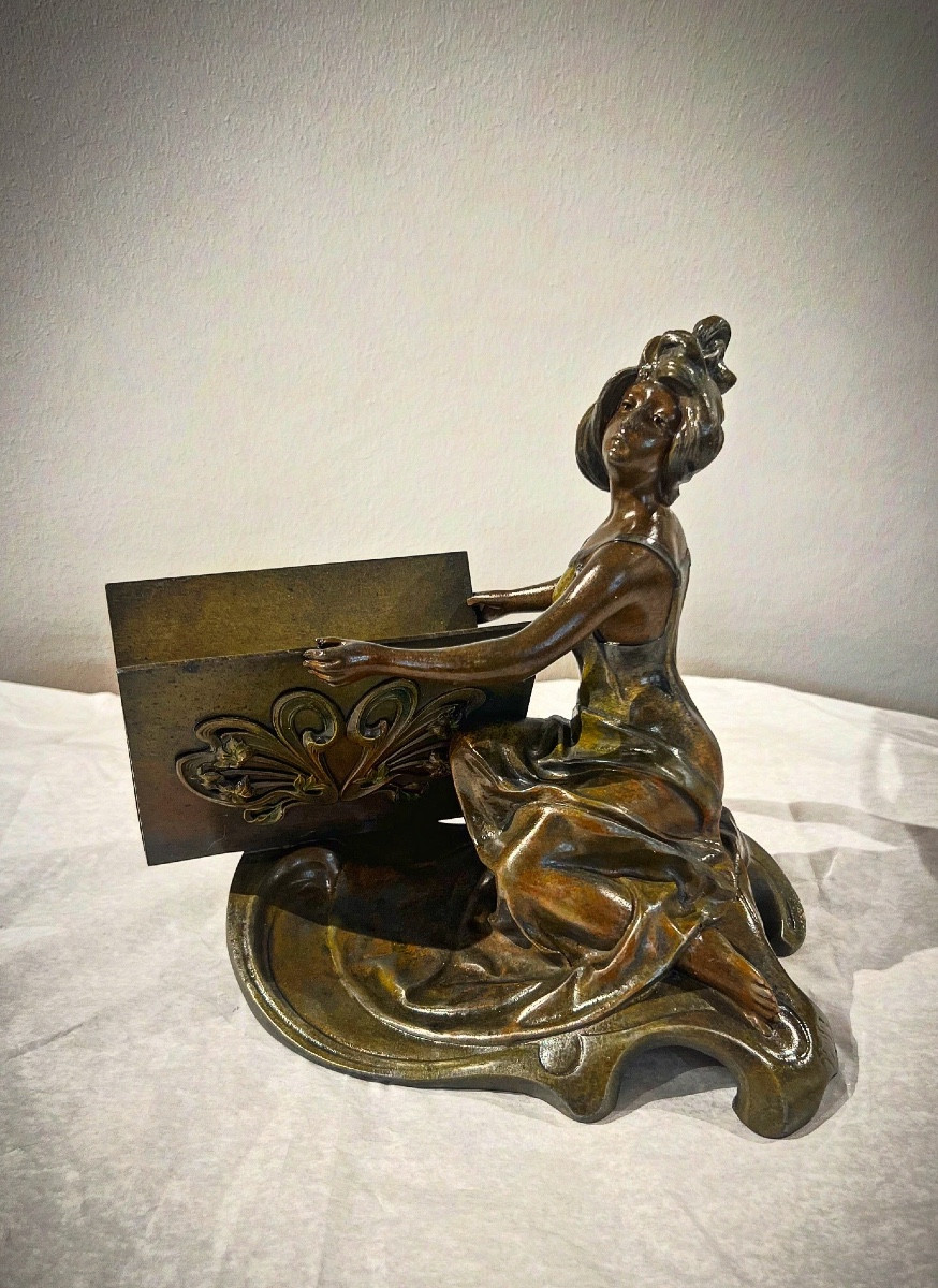 Portacarte/ scultura art nouveau Clara Pfeffer