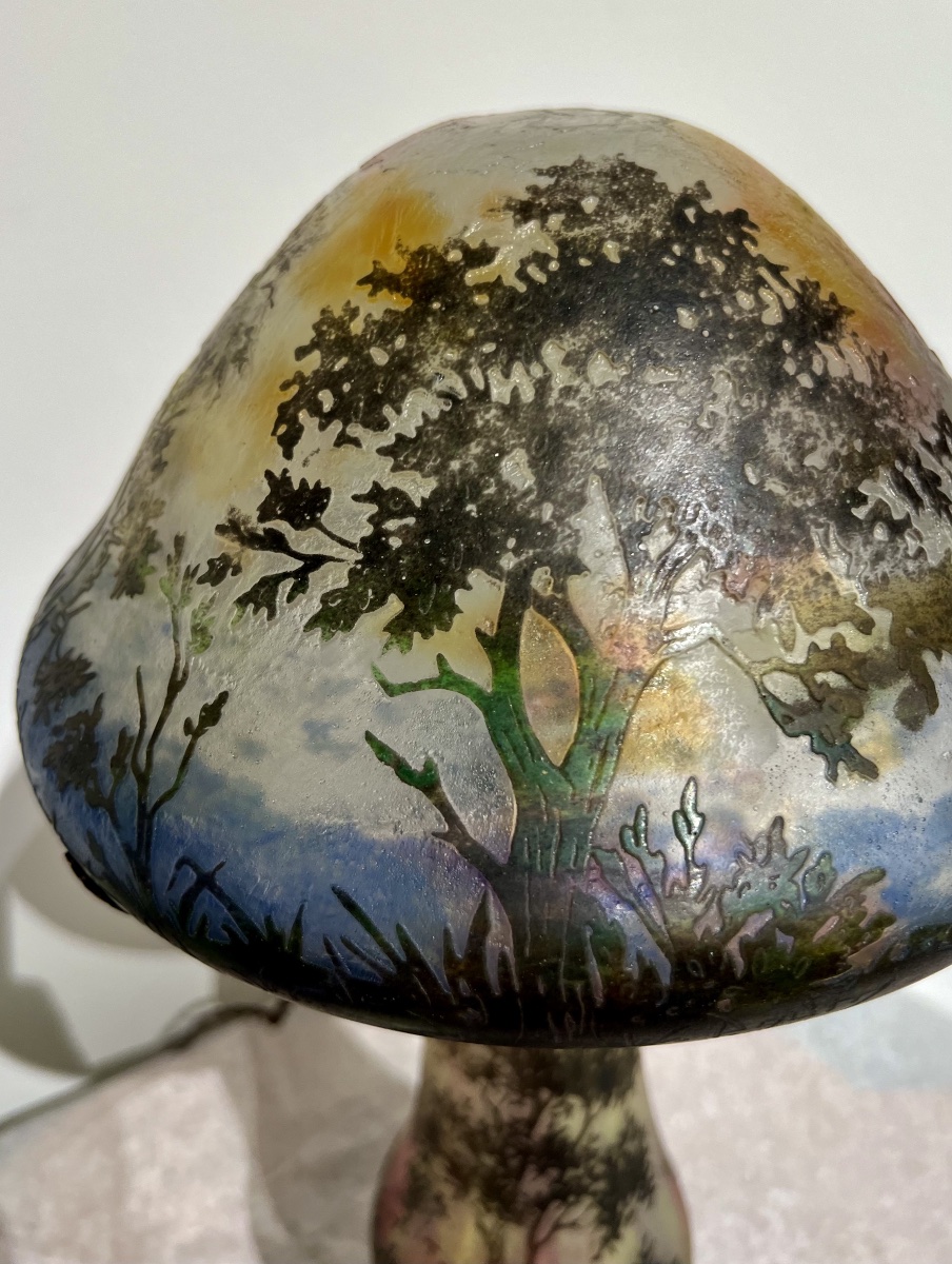 Paesaggio boschivo- Lampada art nouveau Daum Nancy-photo-1