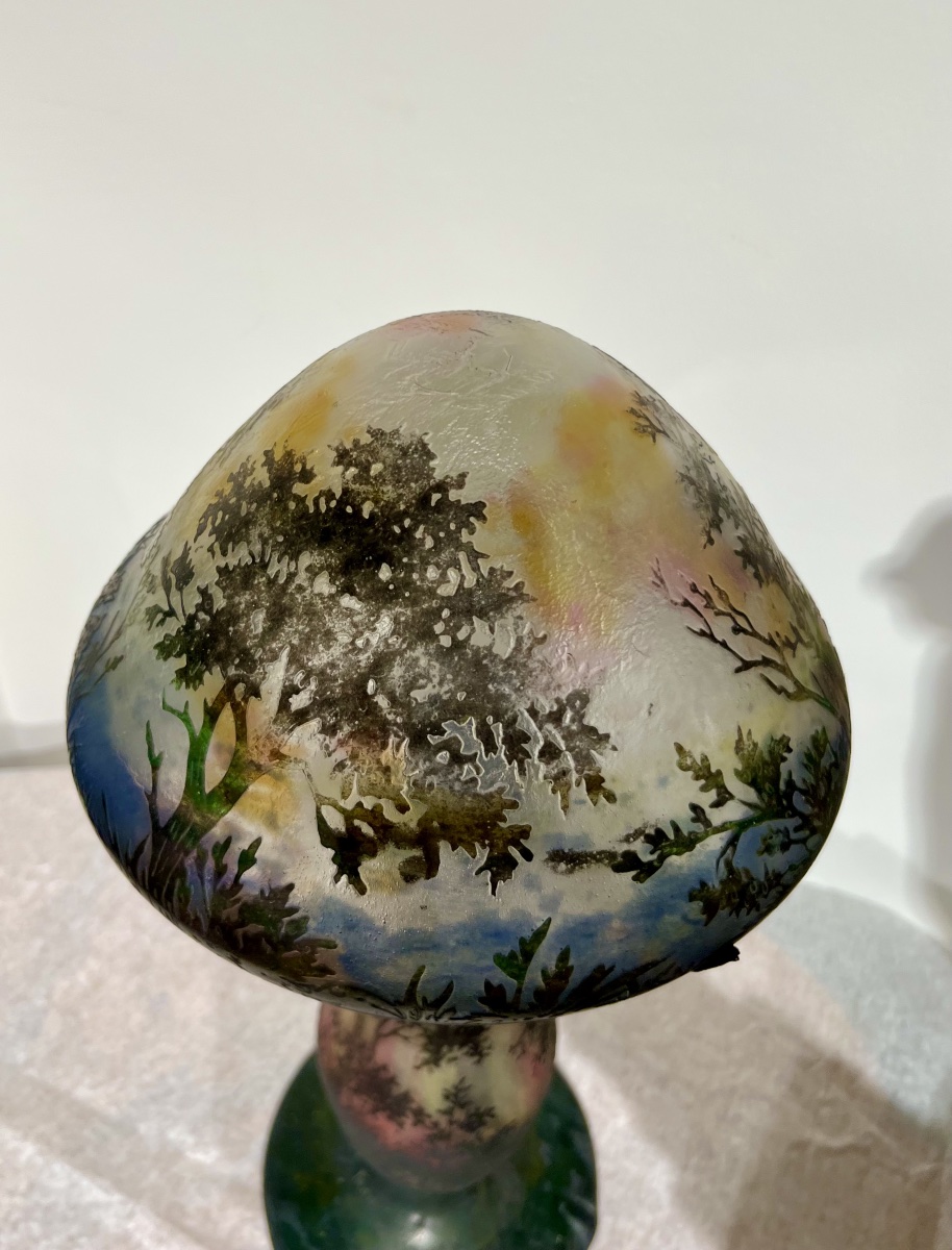 Paesaggio boschivo- Lampada art nouveau Daum Nancy-photo-2
