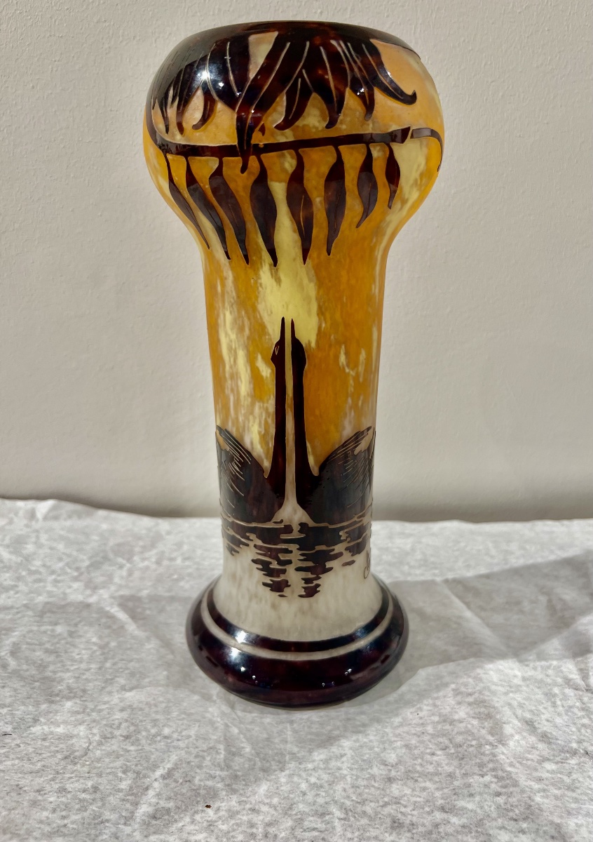 Cigni- Vaso art déco Le Verre Français-photo-2