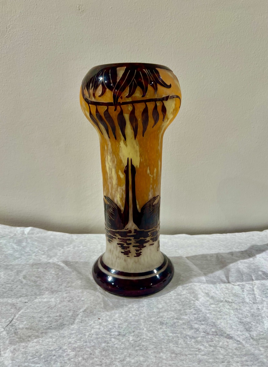 Cigni- Vaso art déco Le Verre Français