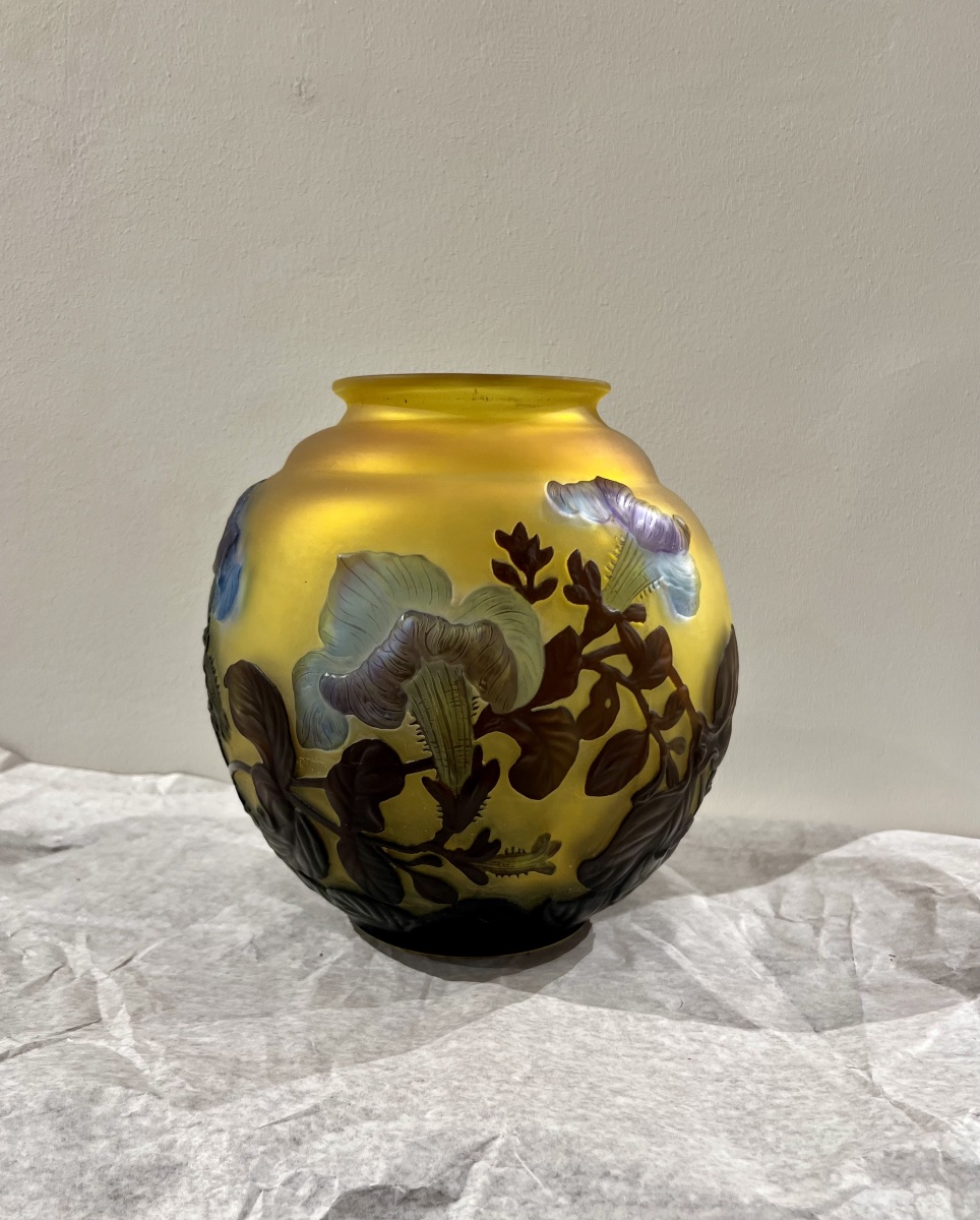 Morning glory - Vaso art déco Gallé soufflé-photo-2
