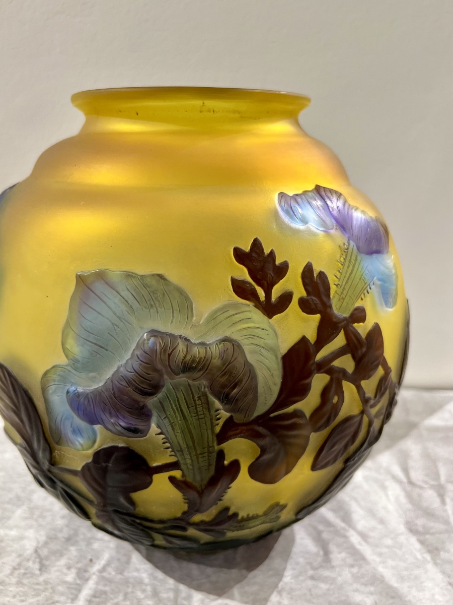Morning glory - Vaso art déco Gallé soufflé-photo-3