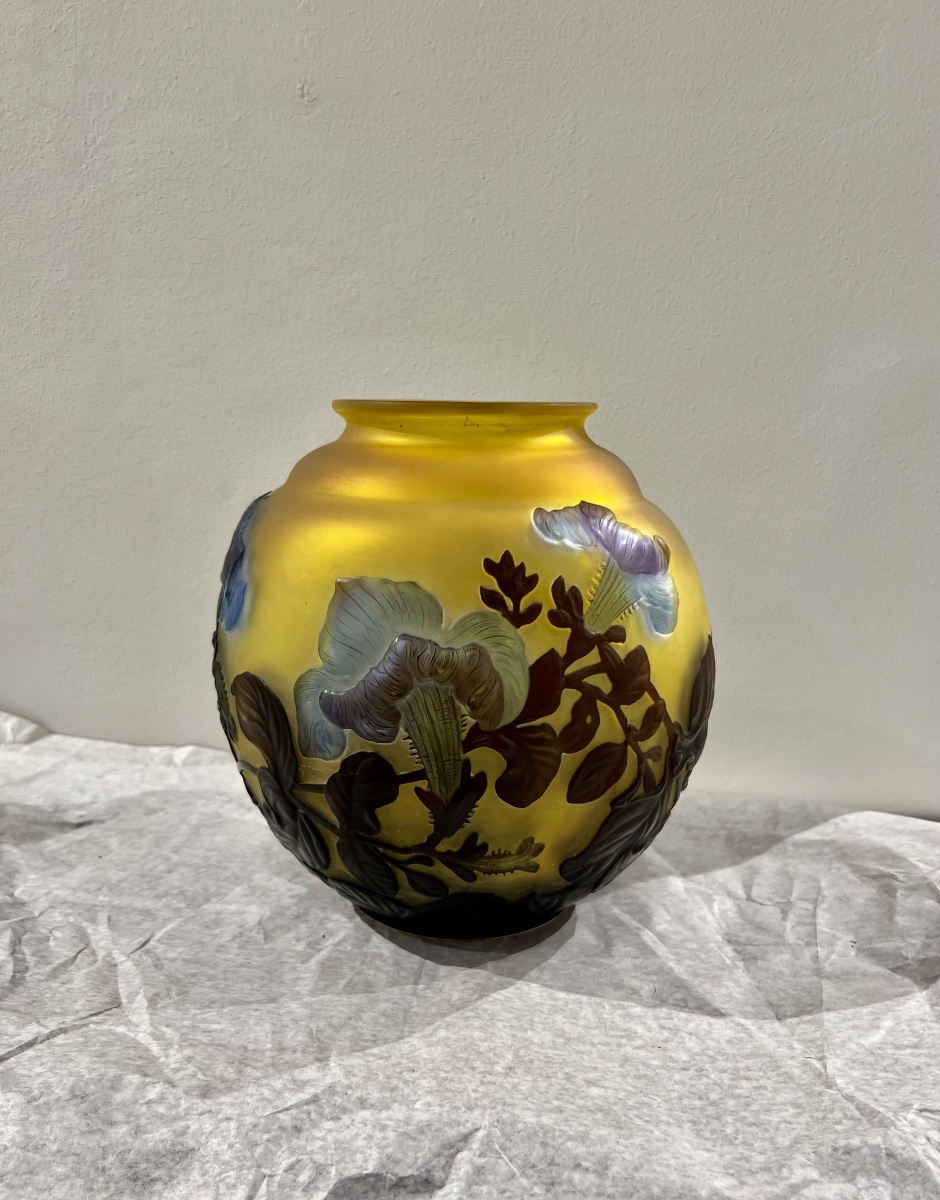 Morning glory - Vaso art déco Gallé soufflé