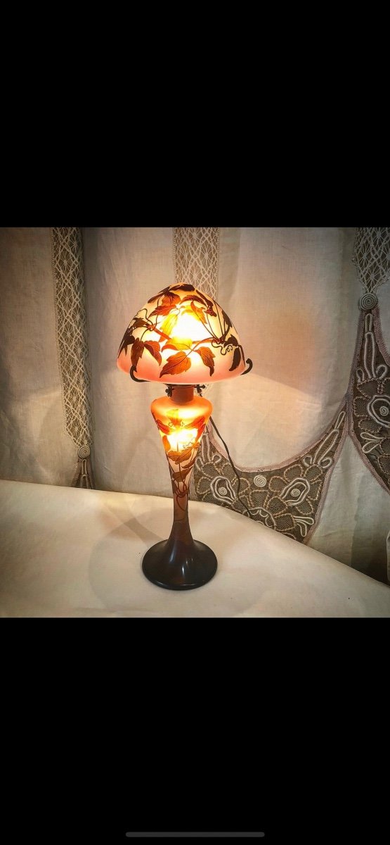 Lampe Champignon Gallè Art Nouveau-photo-2
