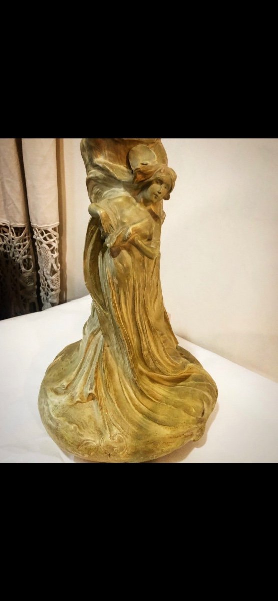 Two Maidens - Vase/ sculpture  Art Nouveau Goldscheider-photo-3