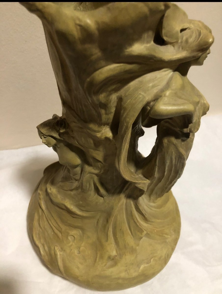 Two Maidens - Vase/ sculpture  Art Nouveau Goldscheider-photo-2