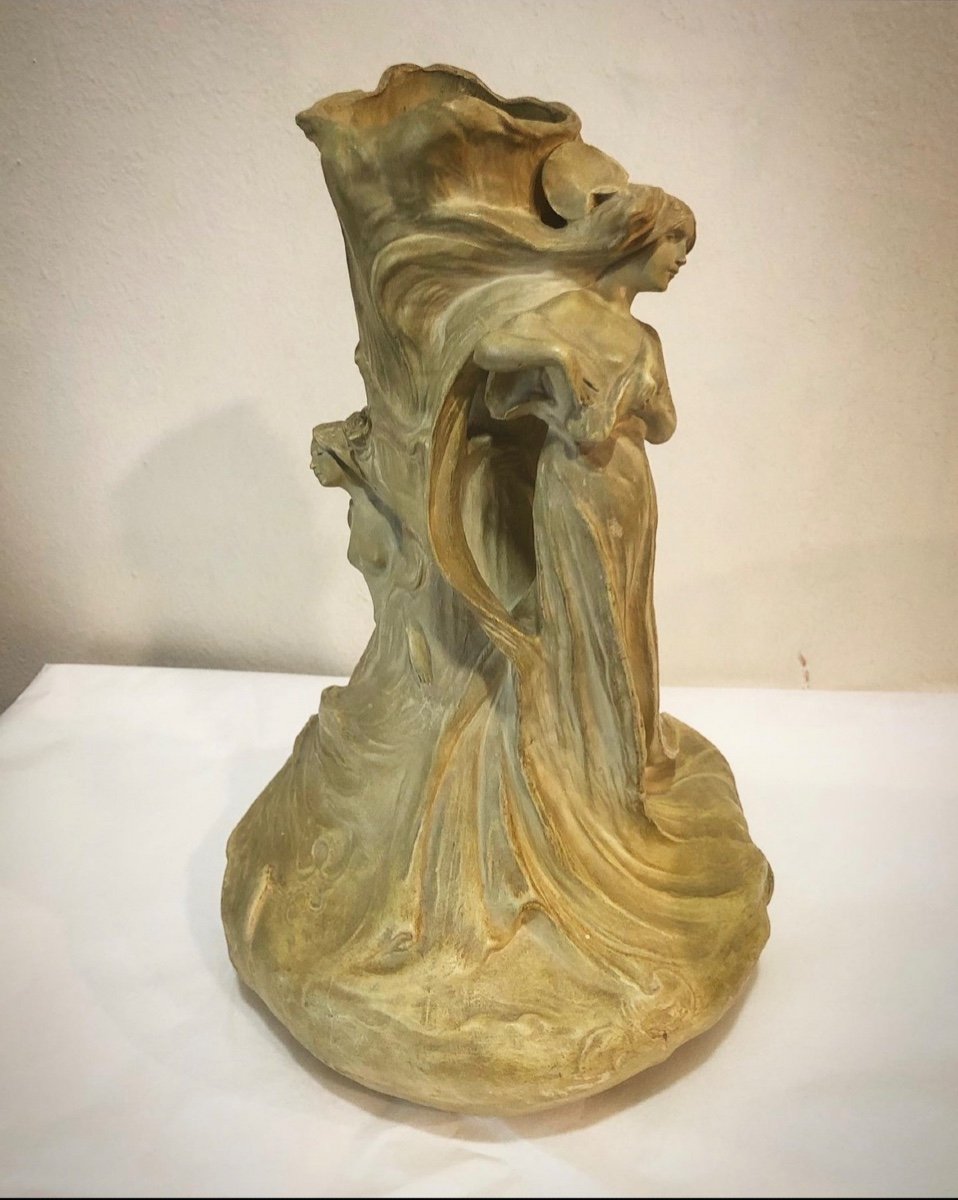 Two Maidens - Vase/ sculpture  Art Nouveau Goldscheider-photo-5