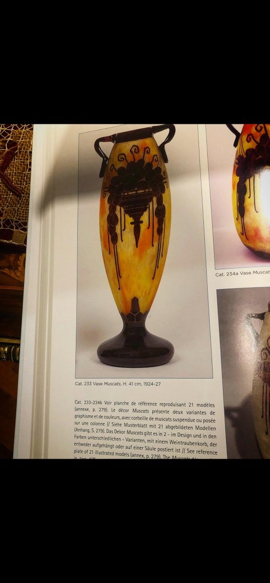 Muscats - Vase art déco Le Verre Français -photo-4