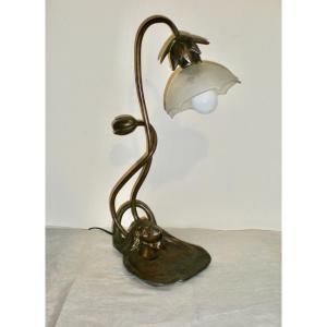 Lampada/scultura art nouveau - Daum Nancy e Lucien Bessin