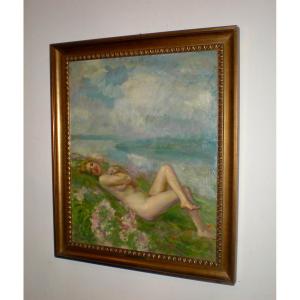 Sogno di primavera- Olio su tavola art nouveau R.Galli