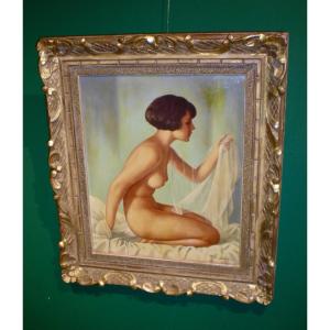 Il velo- Olio su tela art deco Pierre Lafay
