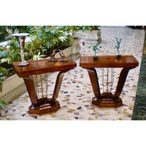 Coppia di consoles art déco