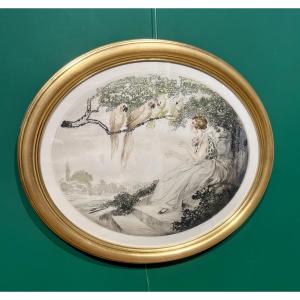 Pappagalli- Litografia art déco