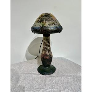 Paesaggio boschivo- Lampada art nouveau Daum Nancy