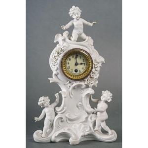 Pendulum In Biscuit De Sèvres Late Nineteenth Century