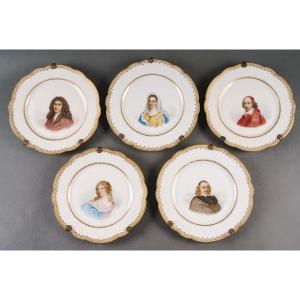 Series Of Limoges Plates Portraits Of Kings And Queens Late Nineteenth Century