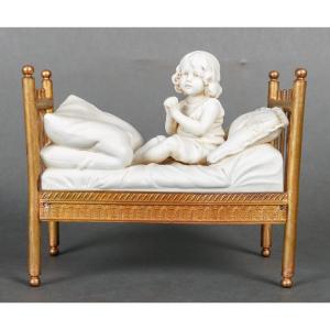 Biscuit Small Girl Praying, Art Nouveau 