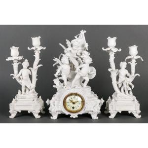 Sèvres Biscuit Fireplace Trim Circa 1880